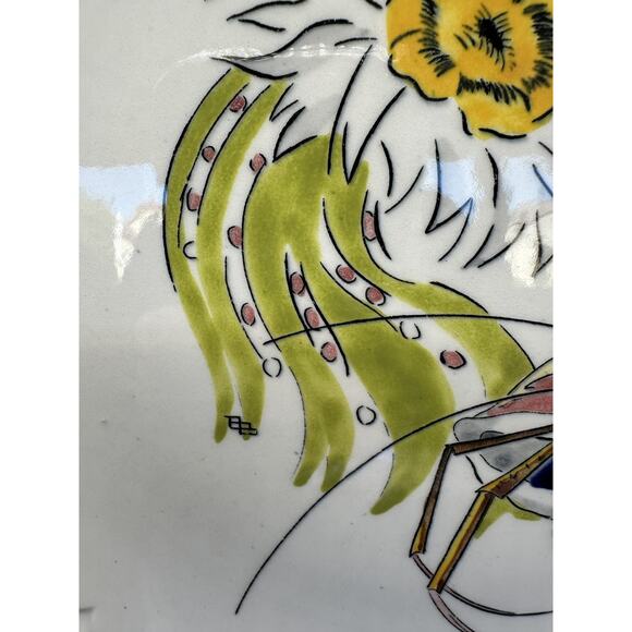 GIEN Grands Crustaces #12 Hermit Crab Hand Painted Faience 10" Plate France 1961 - Picture 4 of 7